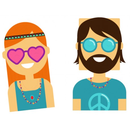 Sticker Hippie Couple