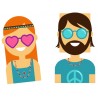 Sticker Hippie Couple