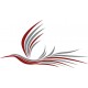 Sticker Oiseau magique Gris Rouge