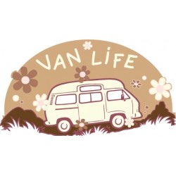 Sticker Vanlife 11 Marron