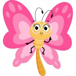 Sticker Papillon Rose
