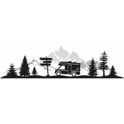 Sticker vanlife et forêt