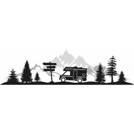 Sticker vanlife et forêt