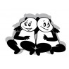 Sticker Panda Amoureux