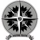Sticker Boussole 2 Personnalisable Gris