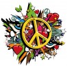 Sticker Peace and Love 3
